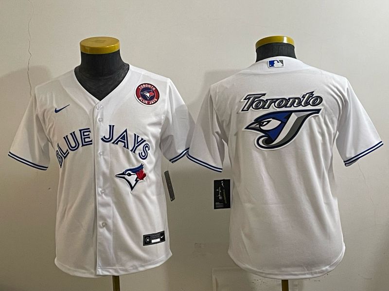 Youth 2025 Toronto Blue Jays Blank White Game Nike MLB Jersey style 08